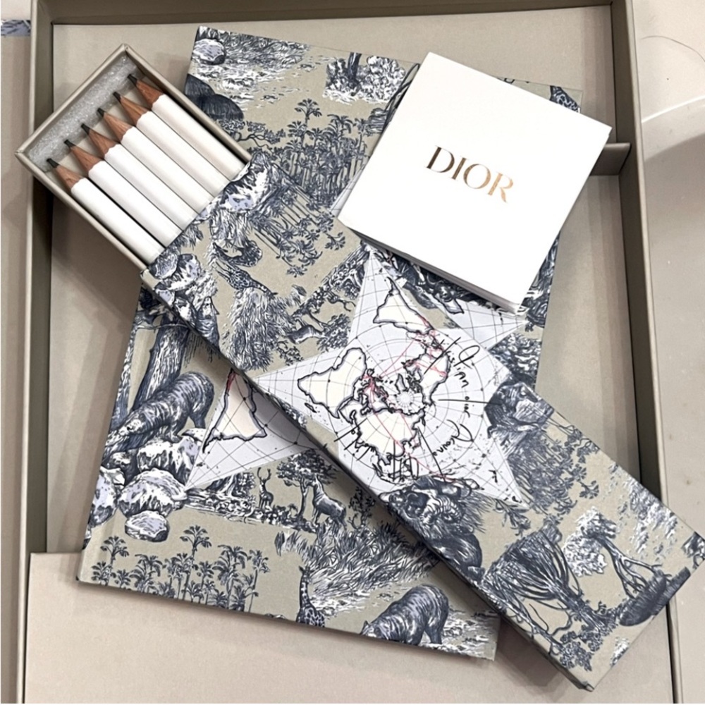 Dior White and Gold Gift Box with unopened 2024 platinum gift.